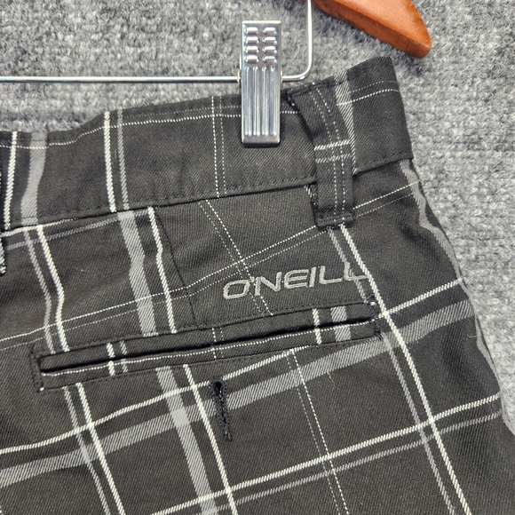 O'neill Sterling Shorts Mens Size 32 Black Gray Plaid Casual Chino Beach Surf - Picture 10 of 12